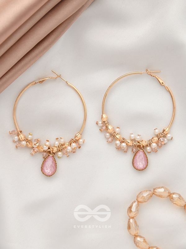 The Star Ruby- Golden Embellished Earrings