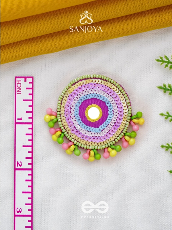 Dhriti- The Mythical Garden- Mirror, Resham and Sequins Embroidered Earrings