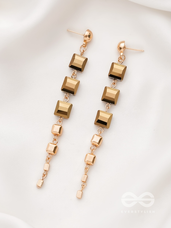 The Party Piece- Golden Embellished Earrings
