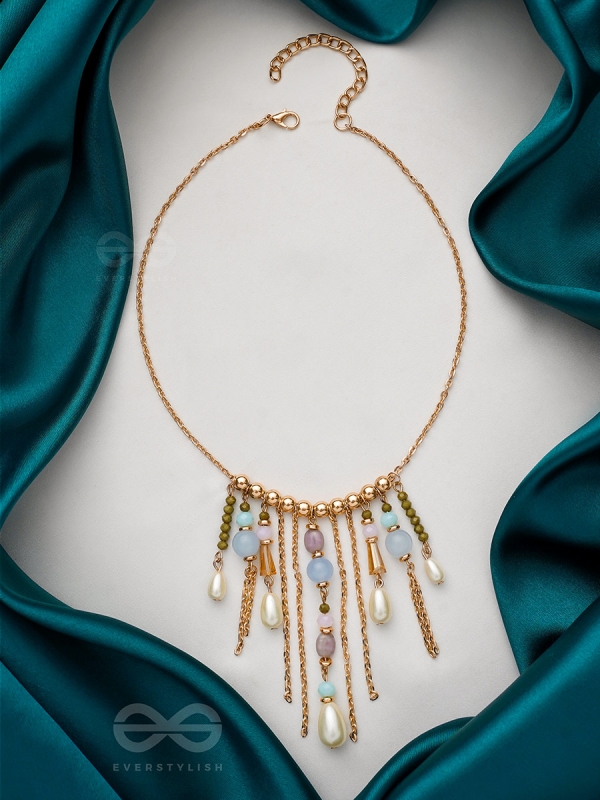 The Scotch Mist- Golden Embellished Necklace With Anti-Tarnish Coating