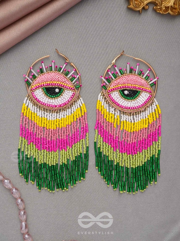 Preetimaya- Tears of Joy- Beads and Cutdana Embroidered Statement Earrings