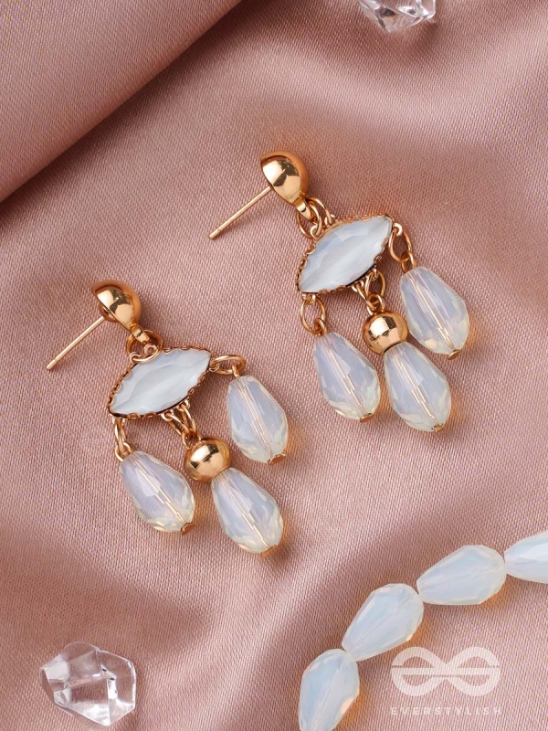 The Blue-Eyed- Golden Embellished Earrings