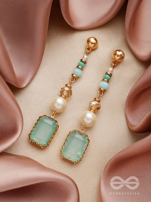 Smoke n Mirrors- Golden Embellished Earrings