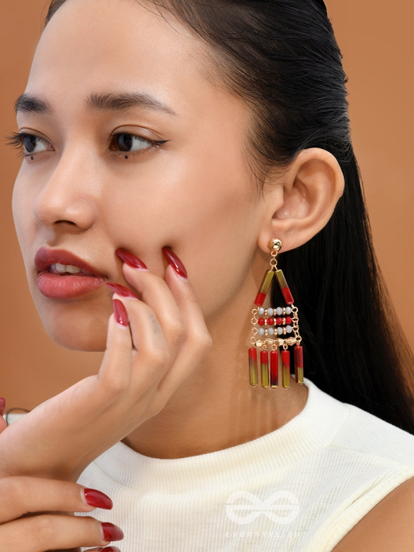 The Red Sea- Golden Embellished Earrings