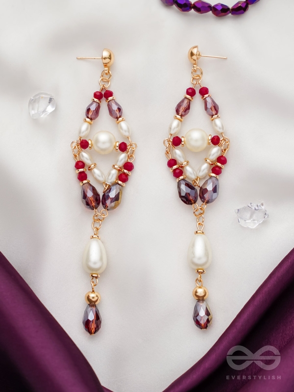 The Flower Swing- Golden Embellished Earrings