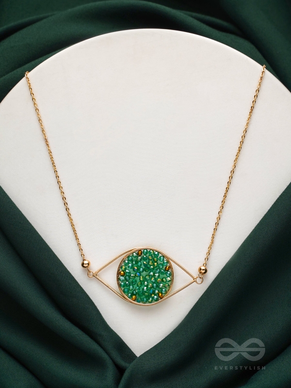 The Starry Eyed- Golden Embellished Necklace With Anti-Tarnish Coating 