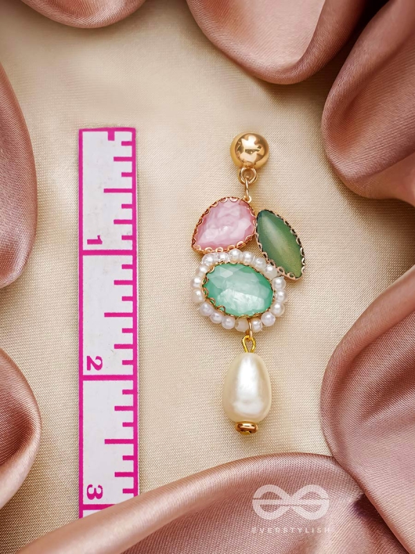 Rose n Petals- Golden Embellished Earrings