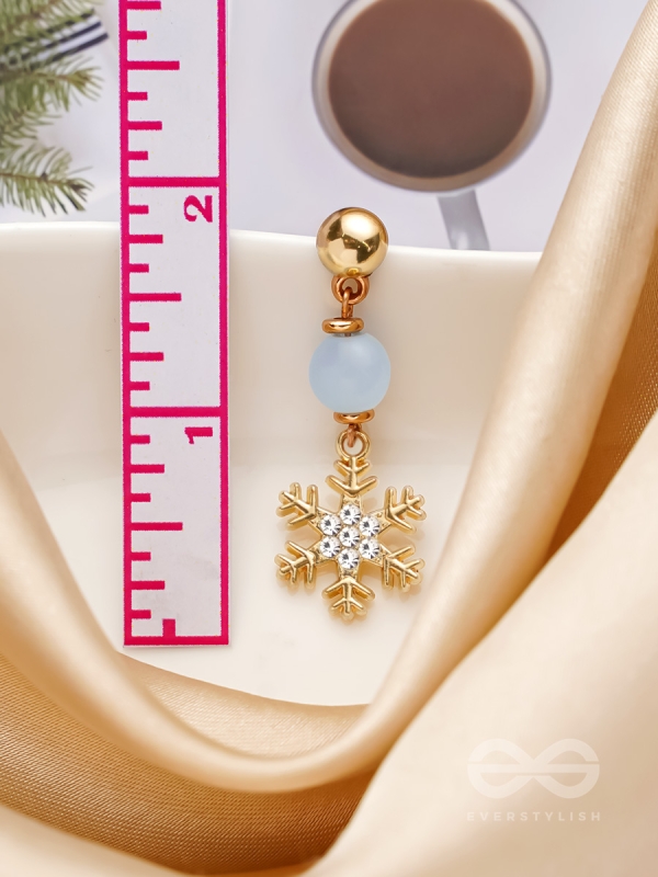 The Gilted Snowflake- Golden Embellished Earrings