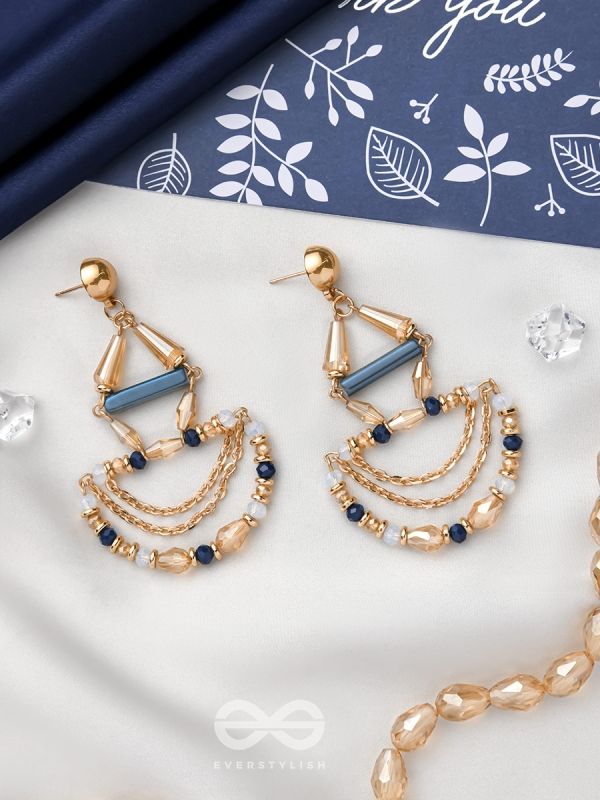The Bronze Chandelier- Golden Embellished Earrings