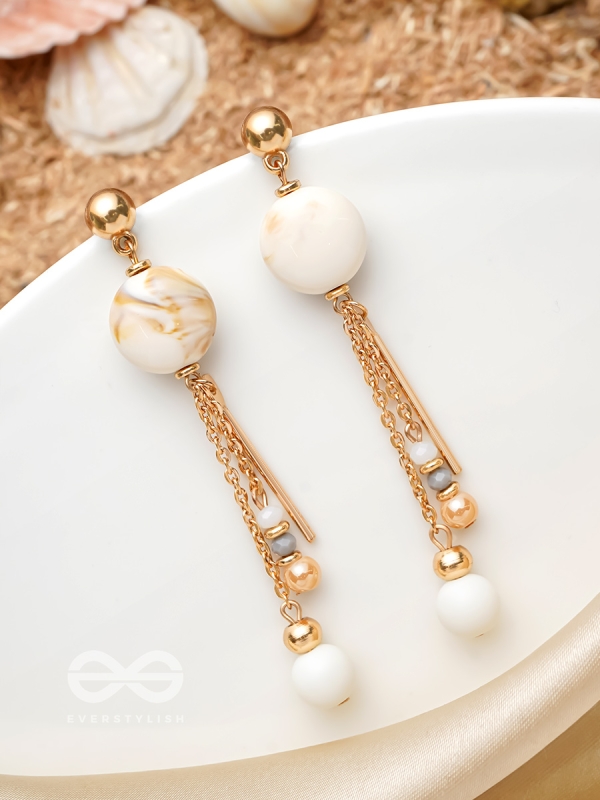 The Stellar Dawn- Golden Embellished Earrings