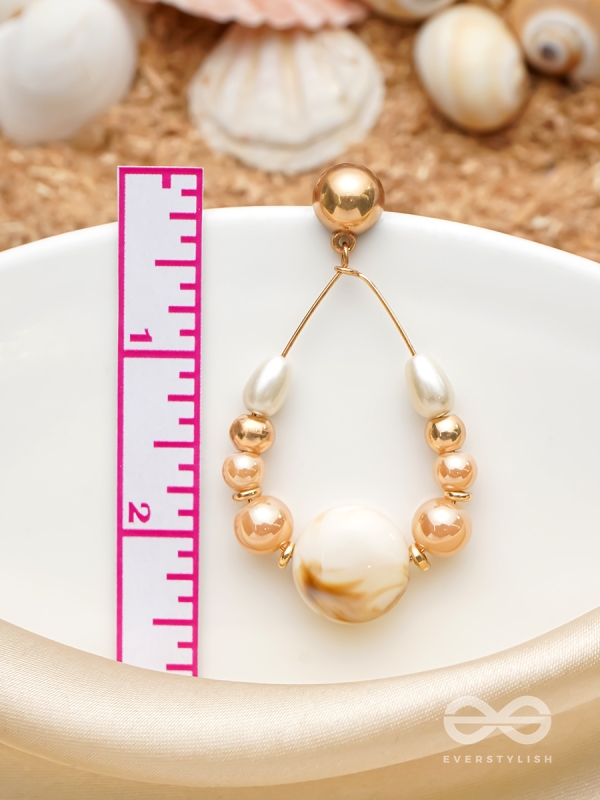The 'Sea'nic Beauty - Golden Embellished Earrings