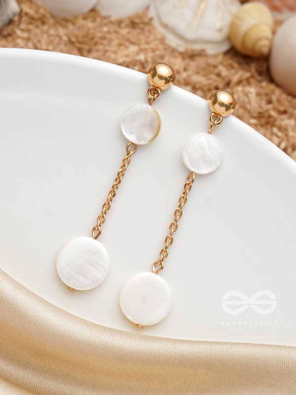 The Shell Shower- Golden Embellished Earrings