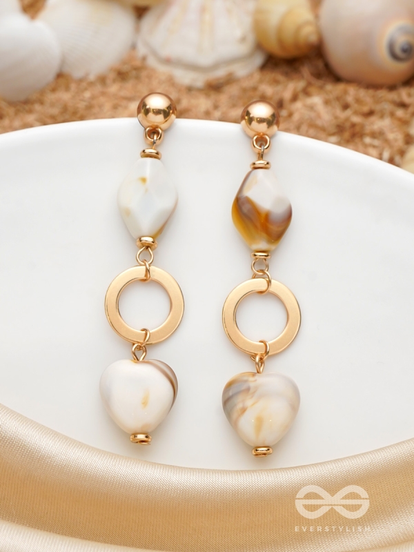 The 'Shell'abration- Golden Embellished Earrings