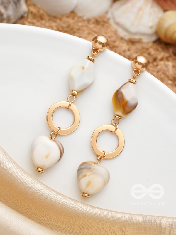 The 'Shell'abration- Golden Embellished Earrings