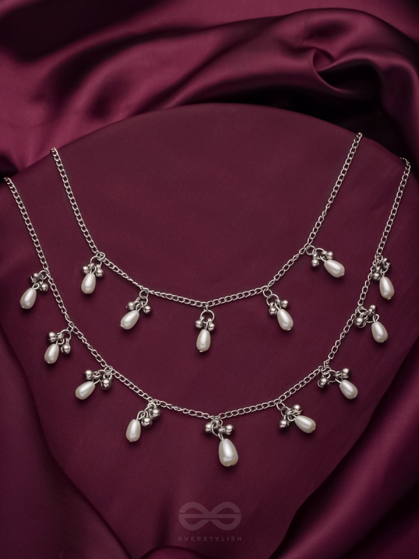 The Star-Studded Sky- Oxidised Pearls Layered Necklace