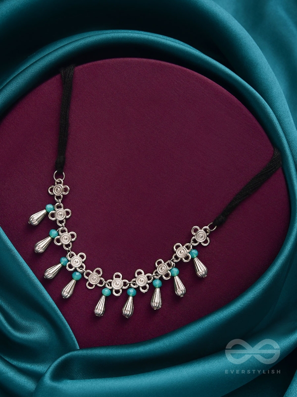 The Beryl Coronet- Oxidised Silver Necklace