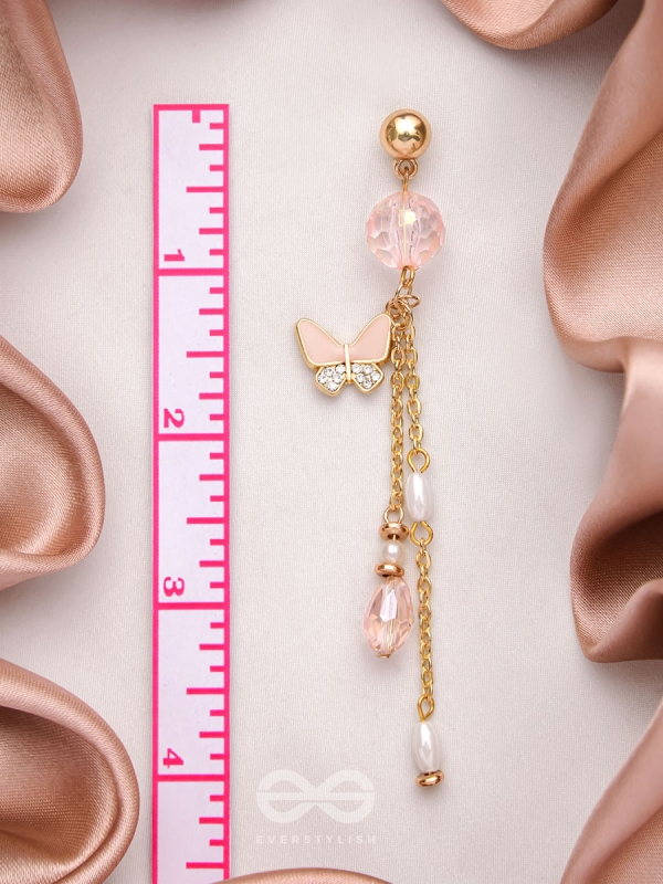 The Floating Butterfly- Golden Embellished Earrings