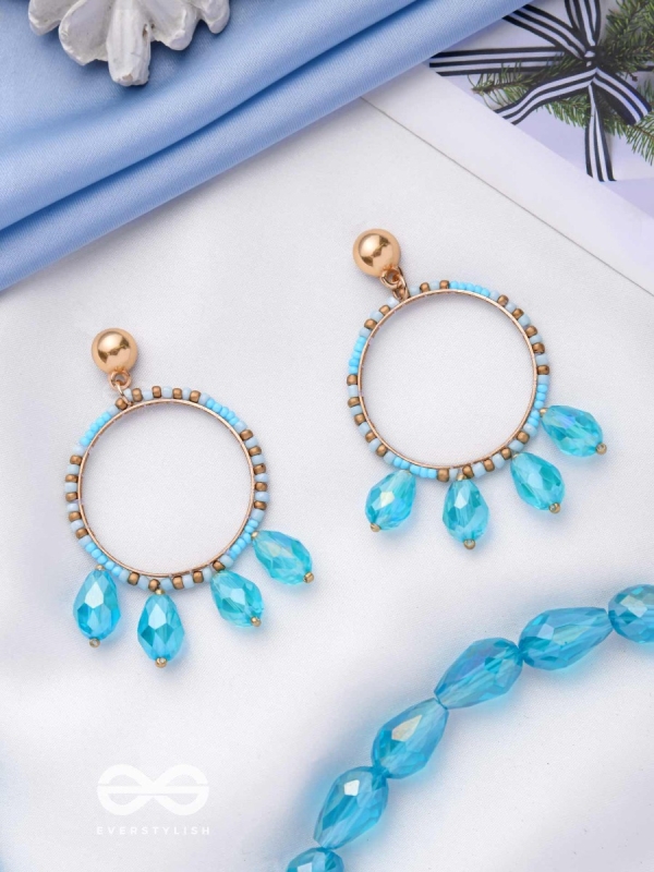 The Cosmic Circle- Golden Embellished Earrings