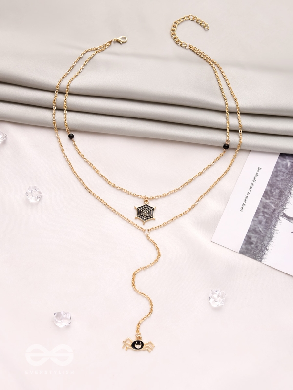 The Bewitching Spider- Golden Layered Spider Necklace With Anti-Tarnish Coating 