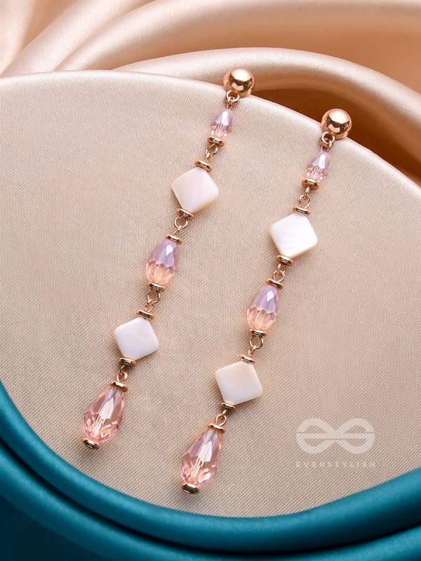 The Glossy Rosevine- Golden Embellished Earrings