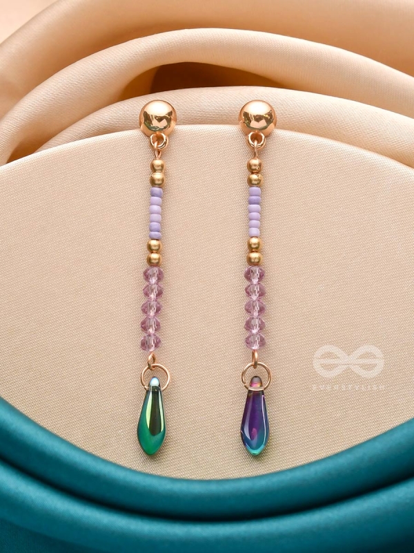 The Lavender Falls- Golden Embellished Earrings