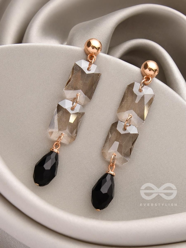 The Black Magic Mystic- Golden Embellished Earrings