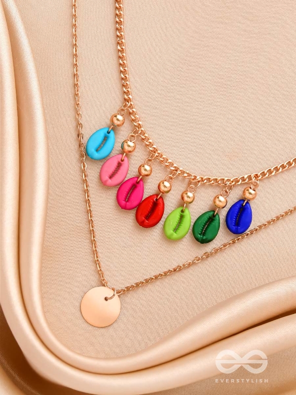 The Rainbow Belle- Golden Layered Necklace With Anti-Tarnish Coating 