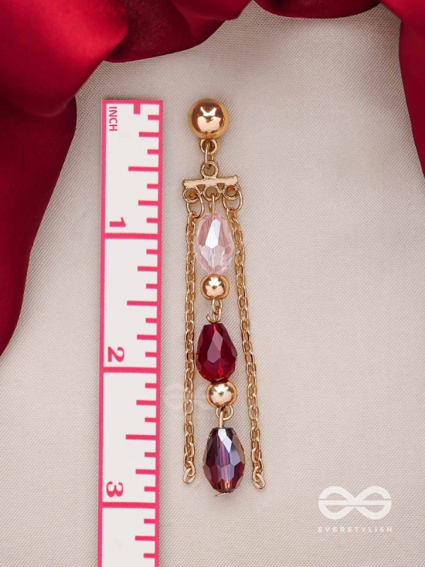 The Sensational String- Golden Embellished Earrings