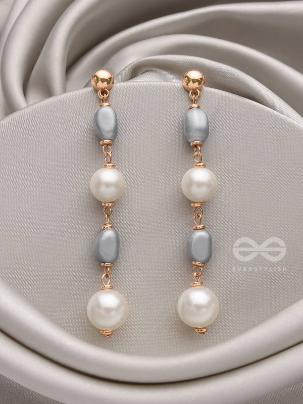 The Twilight Charm- Golden Pearl Earrings