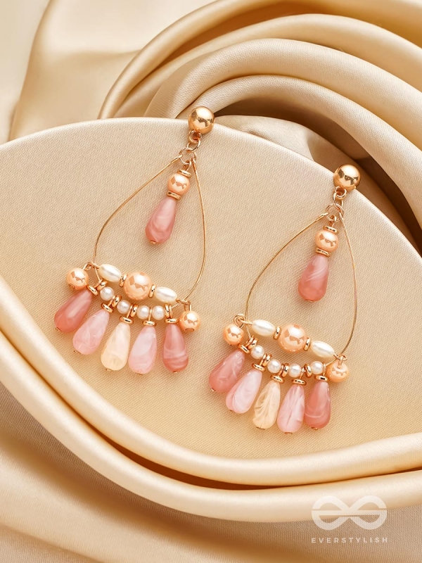 The Rose Shower- Golden Embellished Earrings