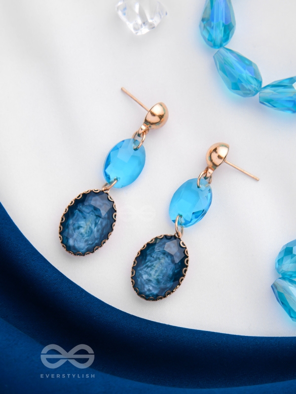 The Ice Queen- Golden Embellished Earrings