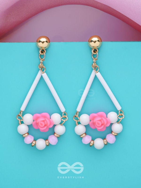 The Swingin' Roses- Golden Embellished Earrings