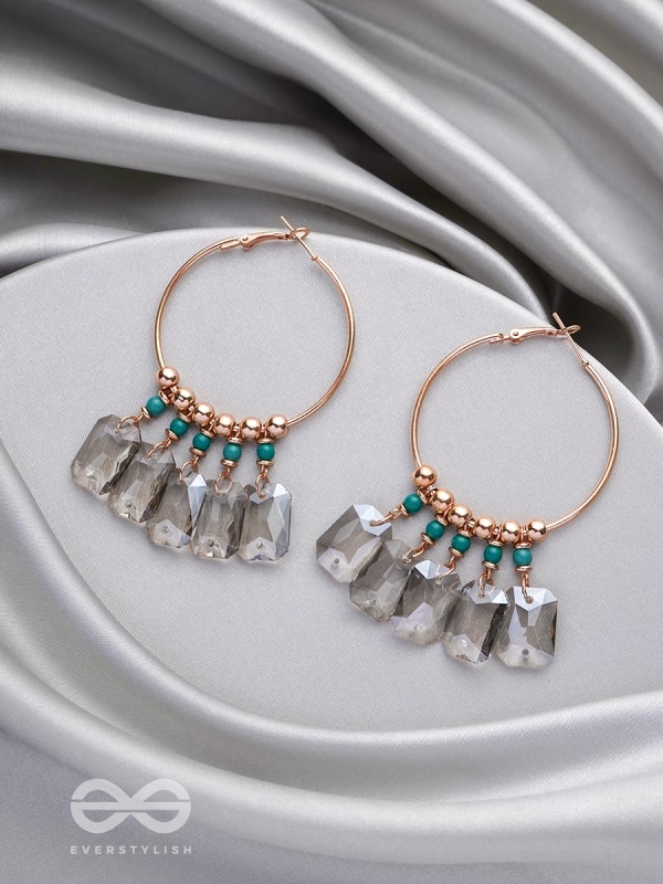 The Ebony Enchantment- Golden Embellished Earrings