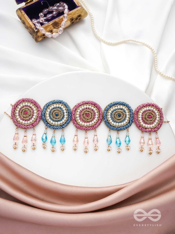 Vatamsa- The Flower Garland- Pearls & Glass Beads Embroidered Choker Necklace