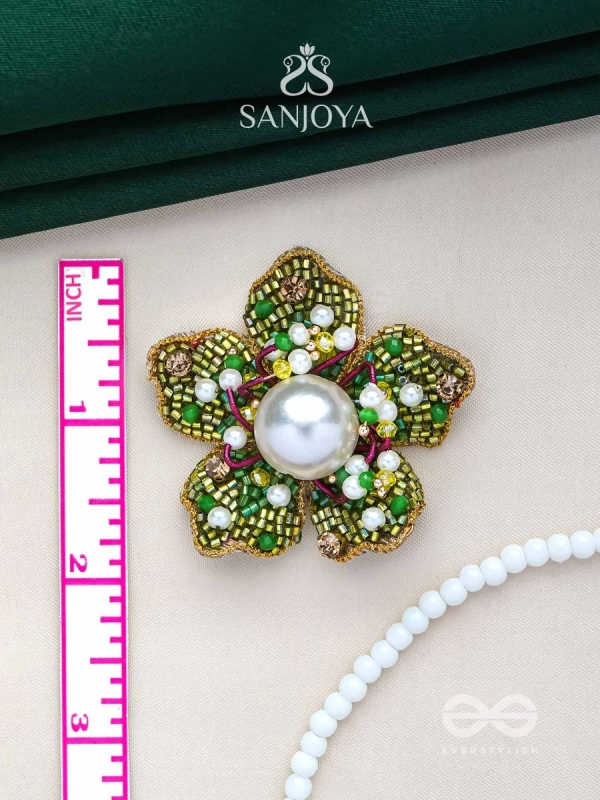 Triyashti- The Ravishing Wildflower-  Pearls, Stones & Beads Embroidered Earrings