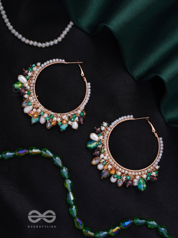 Sumami- Adorned with Jewels- Pearls & Glass Beads Embroidered Earrings