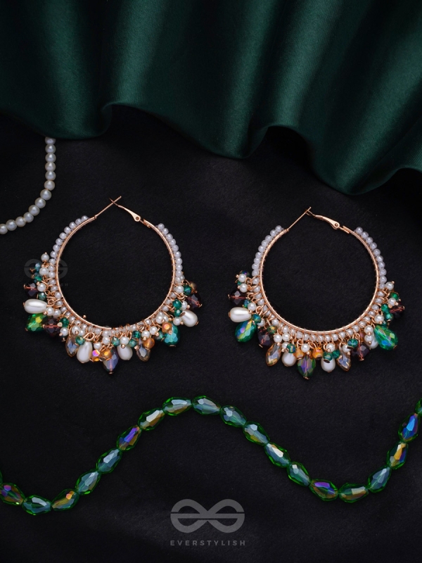Sumami- Adorned with Jewels- Pearls & Glass Beads Embroidered Earrings