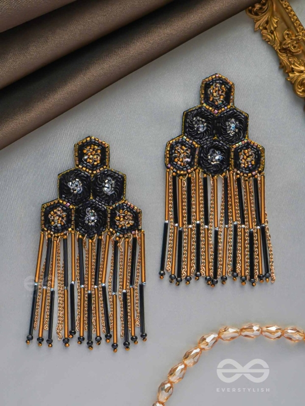 Alokika - The Unique One - Sequins And Cutdana Hand Embroidered Earrings