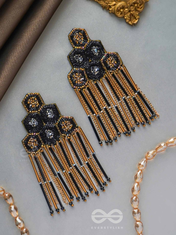 Alokika - The Unique One - Sequins And Cutdana Hand Embroidered Earrings