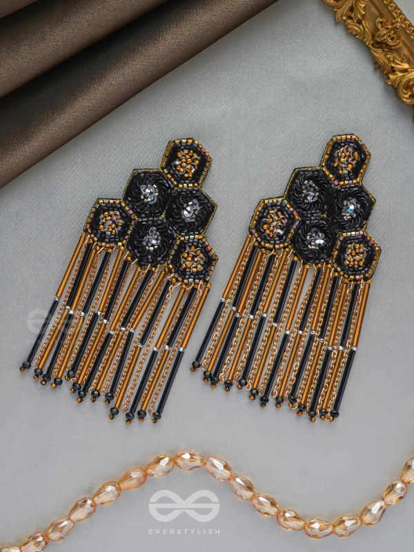 Alokika - The Unique One - Sequins And Cutdana Hand Embroidered Earrings