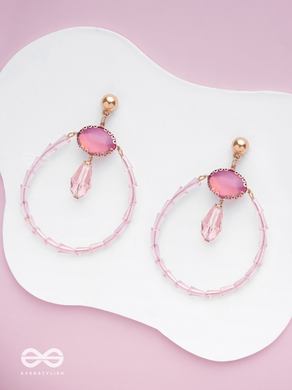 THE BLUSHING MOON - GOLDEN EMBELLISHED EARRINGS