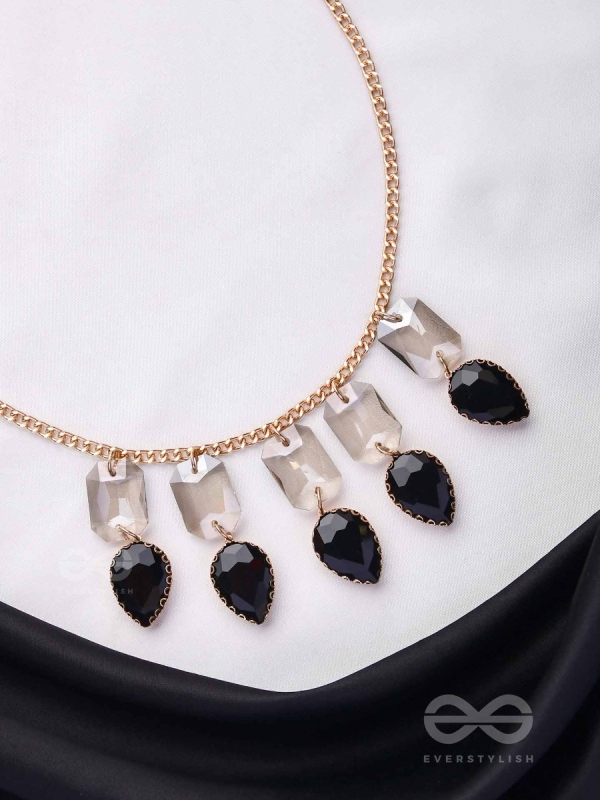 The Shadowed Nights -Golden Statement Neckpiece With Anti-Tarnish Coating 