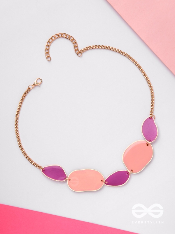 The Violet Hues- Cute Enamelled Neckpiece With Anti-Tarnish Coating 