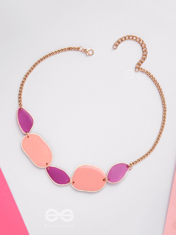 The Violet Hues- Cute Enamelled Neckpiece With Anti-Tarnish Coating 