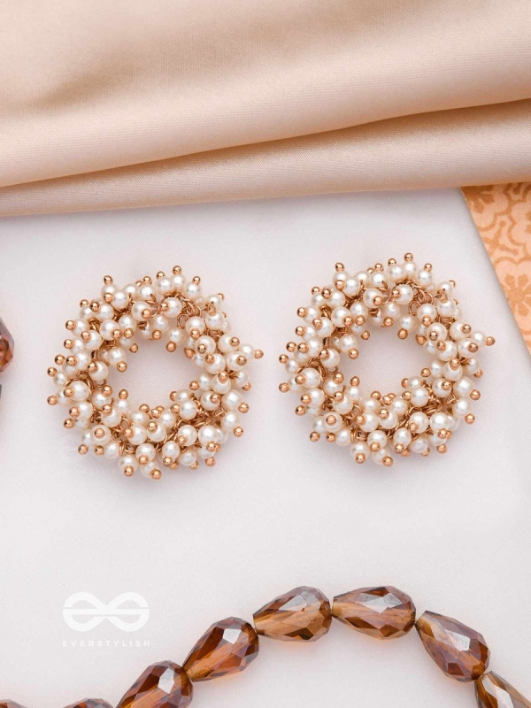 THE MOONLIT BLOOMS - GOLDEN PEARL STUDS