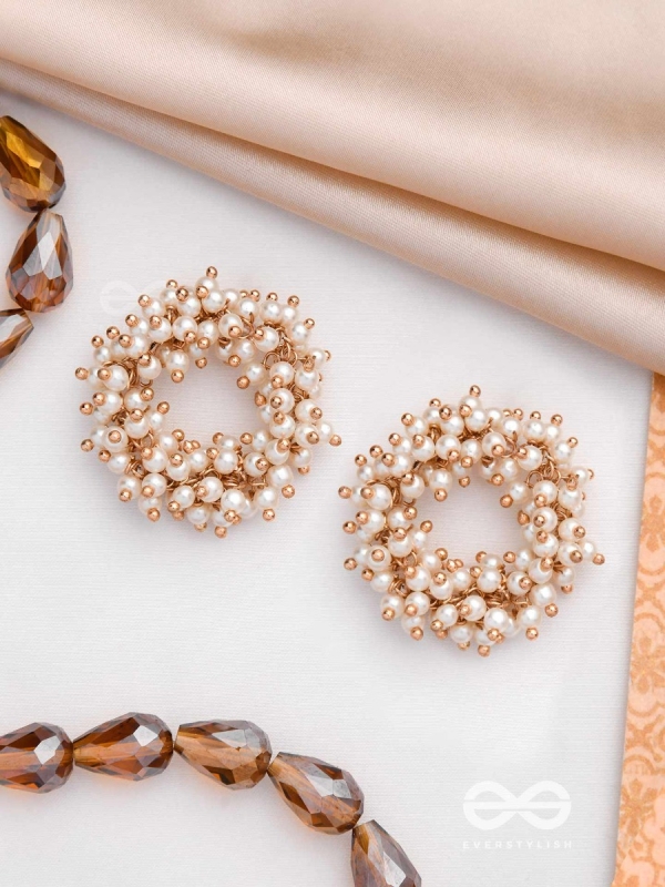 THE MOONLIT BLOOMS - GOLDEN PEARL STUDS