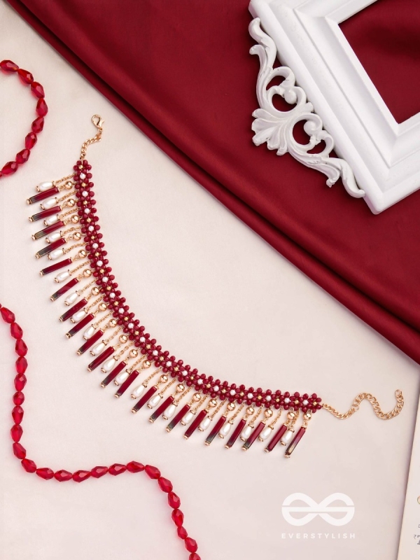 Sadhya - The Stellar Reflections - Golden Embellished Hand Embroidered Neckpiece With Anti-Tarnish Coating 