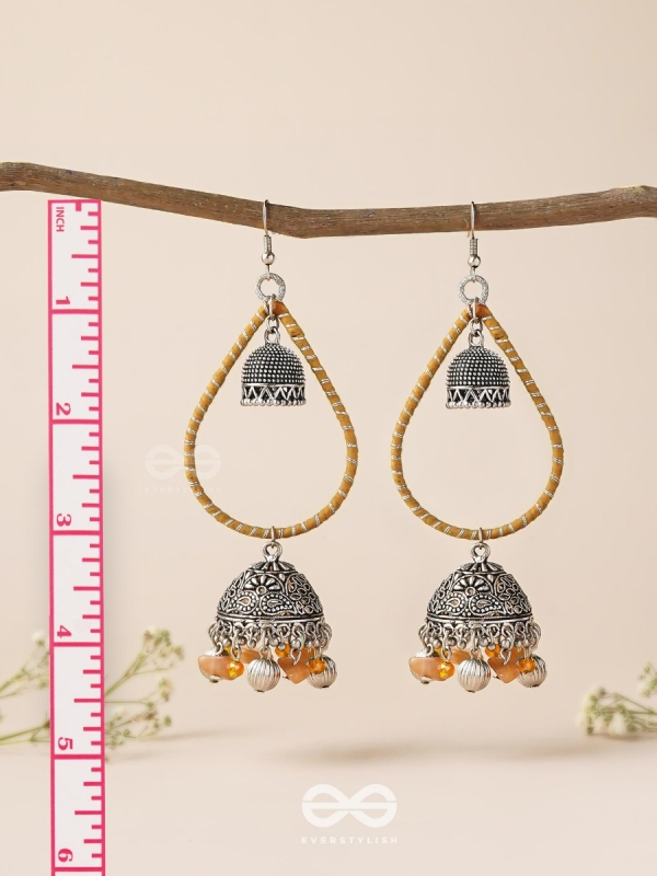 THE SUNLIT DROPS  - OXIDISED EMBELLISHED EARRINGS