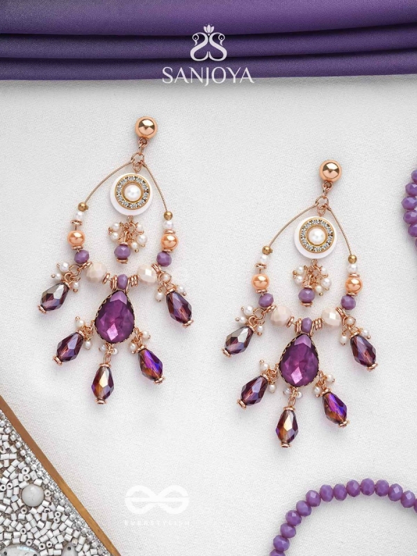 Pratihata - The Sangria Chandeliers - Statement Golden Embellished Earrings
