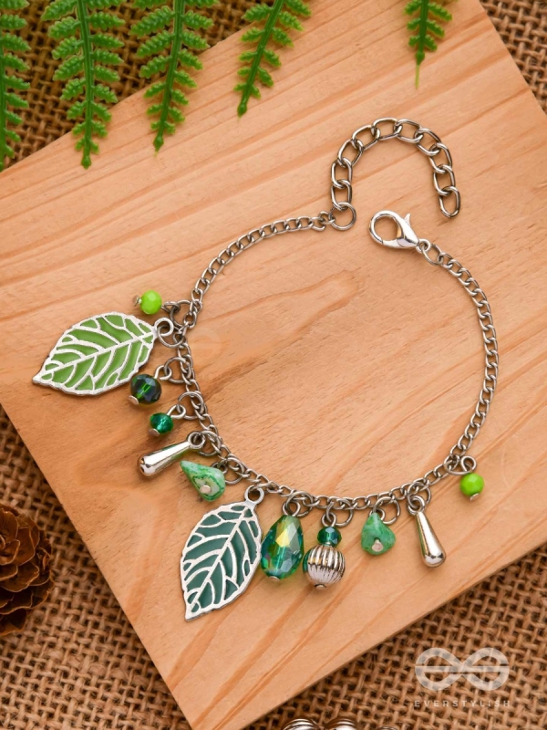 LEAFING IT AWAY - OXIDISED EMBELLISHED BRACELET